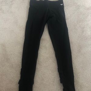 VS PINK BLACK LACE UP LEGGINGS